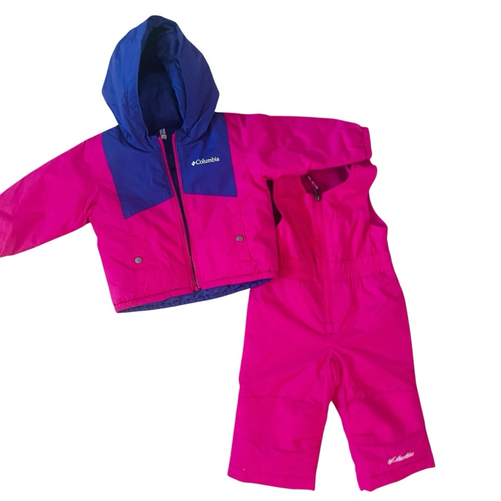 Columbia Reversible Fuchsia and Purple Snowsuit Overalls & Jacket